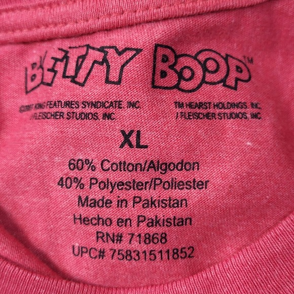 Betty Boop "Hotter Than You!" Graphic Red Womens T Shirt Size XL Cotton Blend - Picture 5 of 5